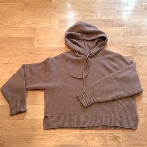 Babaton cashmere cropped hoodie sweater